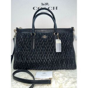 🔥🎁NWT! Coach Morgan Peeble Leather Satchel Handbag Black F37083 Msrp:$675.00